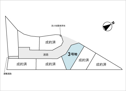 滋賀県野洲市栄 6区画（約47.64坪） 区画図と販売価格
